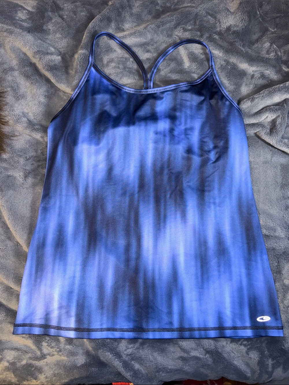 Champion Blue Swirl Tank Top with Shelf Bra, Size XL
